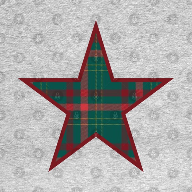 Maroon and green plaid star by Dreamscapes